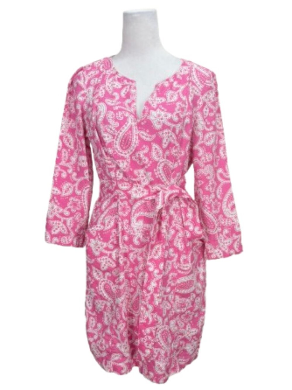 Boden Kelsey Linen Tunic Dress With Tie Size 8R in Paysley Pink - Picture 3 of 11